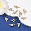 SHEGRACE Brass Micro Pave Clear Cubic Zirconia Pendants XGRQ29086-394G-P-4