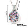 Brass Pave Colorful Cubic Zirconia Letter Pendant Box Chain Necklaces NU0575-41-1