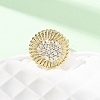 Adjustable Brass Micro Pave Cubic Zirconia Cuff Rings for Women RJEW-B139-07G-02-2