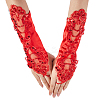 Polyester Long Paillette Embroidery Lace Gloves AJEW-WH20006-119C-1