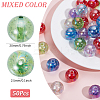 50Pcs AB Color Plated Transparent Acrylic Beads with Glitter Powder TACR-SC0001-25-2