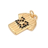 304 Stainless Steel Micro Pave Cubic Zirconia Pendants LS-STAS-D305-02G-D-2