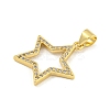 Star Rack Plating Brass Micro Pave Clear Cubic Zirconia Pendants KK-Z053-07G-2