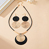 Flat Round Alloy Pendant Necklace & Dangle Earring Sets FS-WGFADC7-03-4