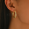 Hollow Brass Clear Cubic Zirconia Hoop Earrings SP8143-3