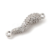Rack Plating Brass Micro Pave Clear Cubic Zirconia Horn of Plenty/Italian Horn Cornicello Connector Charms KK-A229-04P-2