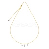 Clear Cubic Zirconia 3 Oval Pendant 925 Sterling Silver Cable Chain Necklaces for Women NJEW-S457-07G-1