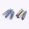 Electroplated Natural Quartz Crystal Graduated Beads Strands G-P315-A02-1