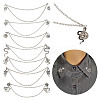 Alloy Charm Hanging Chains Collar Pins Tie Clips AJEW-GO00024-1
