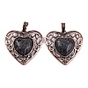 Natural Lava Rock Peach Love Heart Pendants G-G158-01-06-1