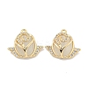 Brass Micro Pave Clear Cubic Zirconia Enamel Pendants KK-S386-24G-1