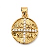 Brass Micro Pave Clear Cubic Zirconia Pendants KK-I360-055G-1