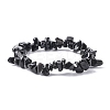 Natural Obsidian Chip Beads Stretch Bracelet for Women BJEW-AL00003-13-2