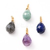 Wire Wrapped Faceted Natural Green Aventurine & Amethyst & Lapis Lazuli & Labradorite Pendants X-PALLOY-JF00542-1