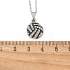 Zinc Alloy Crystal Rhinestone Sport Ball Pendant Cable Chain Necklaces NJEW-U024-01P-04-5
