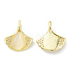 Rack Plating Brass Pave Cubic Zirconia with Cat Eye Pendants KK-G464-14G-1