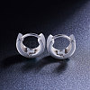 SHEGRACE Rhodium Plated 925 Sterling Silver Glazed Hoop Earrings JE487A-2