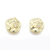 Brass Micro Pave Clear Cubic Zirconia Charms KK-C006-11G-2