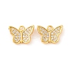Brass Micro Pave Clear Cubic Zirconia Pendants KK-U017-04G-1