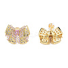 Cubic Zirconia Bowknot Stud Earrings EJEW-N011-66-1