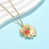 304 Stainless Steel Flower Pendant Necklaces & Stud Earrings Sets for Women SJEW-B020-03G-2