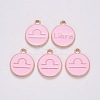 Alloy Enamel Pendants X-ENAM-S124-01B-09K-2