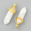 Natural White Jade Bullet Double Terminated Pointed Pendants LS-X-G-G902-B24-4