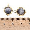 Rotatable Cat Eye Round Pendants KK-B157-37B-G-3