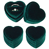 Heart Velvet Covered Cardboard Couple Rings Storage Box CON-WH0087-81A-1