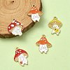 8Pcs 4 Styles Autumn Theme Alloy Enamel Pendants ENAM-YW0003-38-2