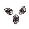 Natural Obsidian Retro Finger Rings RJEW-B067-02R-29-1
