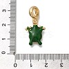 Rack Plating Alloy Green Enamel European Dangle Charms PALLOY-P307-17G-3