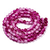 Crackle Baking Paint Imitation Jade Glass Beads Strands X1-DGLA-T003-8mm-12-3