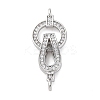 Brass Clear Cubic Zirconia Fold Over Clasps KK-Z078-39P-1