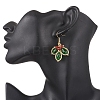304 Stainless Steel Leaf Dangle Earrings EJEW-MZ00622-3