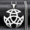 201 Stainless Steel Viking Triquetra Knot Pendant Necklaces NJEW-H065-06P-1