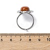 Oval Natural Red Jasper Finger Rings RJEW-M063-01P-12-5