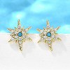 Star Brass Micro Pave Cubic Zirconia Ear Studs EJEW-D304-36G-4