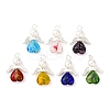 7Pcs 7 Colors Millefiori Glass Pendants PALLOY-JF04205-1
