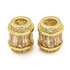 Rack Plating Brass Micro Pave Cubic Zirconia European Beads KK-F089-31G-07-1
