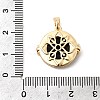 Brass Cubic Zirconia & Paua Shell Pendants KK-G553-01A-G-3