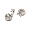Brass Micro Pave Clear Cubic Zirconia Fold Over Clasps KK-C075-06P-2