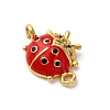 Brass Micro Pave Clear Cubic Zirconia Connector Charms KK-I276-12G-02-2