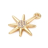 Brass Micro Pave Clear Cubic Zirconia Pendants KK-Z084-01G-2