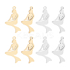 Unicraftale 12Pcs 2 Colors Ion Plating(IP) 201 Stainless Steel Pendants STAS-UN0029-77-1