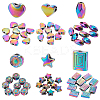 60Pcs 6 Style Rack Plating Rainbow Color Alloy Beads FIND-BC0002-74-1