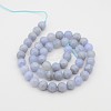 Natural Blue Lace Agate Round Bead Strands G-P070-15-6mm-2
