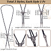 3Pcs 3 Styles Alloy Goat Cattle Bolo Tie Necklaces NJEW-GA0001-10-2