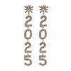 Brass Rhinestone Stud Earrings EJEW-Q012-02G-2