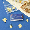 6Pcs 6 Styles Brass Micro Pave Cubic Zirconia Pendants KK-SC0006-91-7